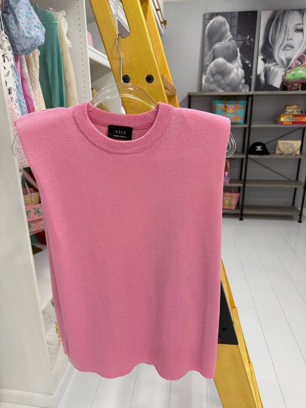 VICI Bubblegum Pink Sleeveless Knit Shell